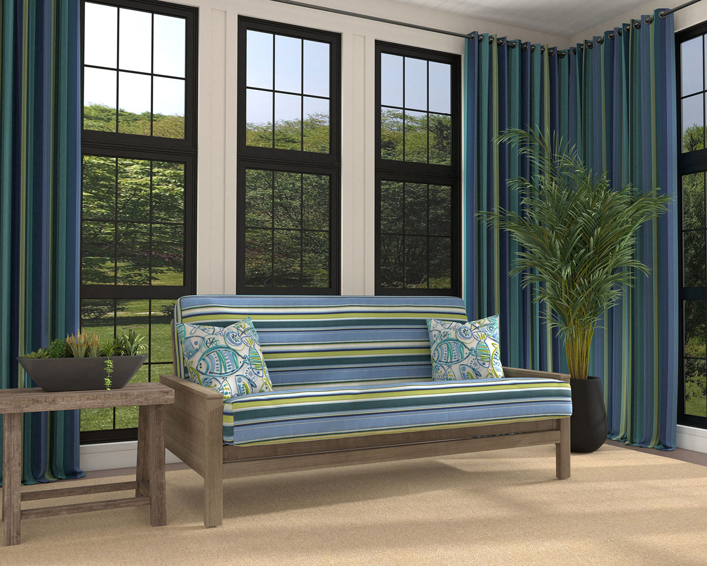 Breakers Blue Futon Cover