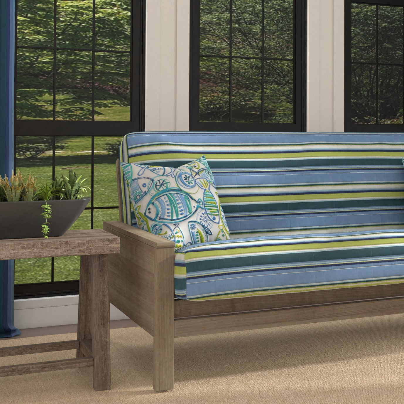 Breakers Blue Futon Cover