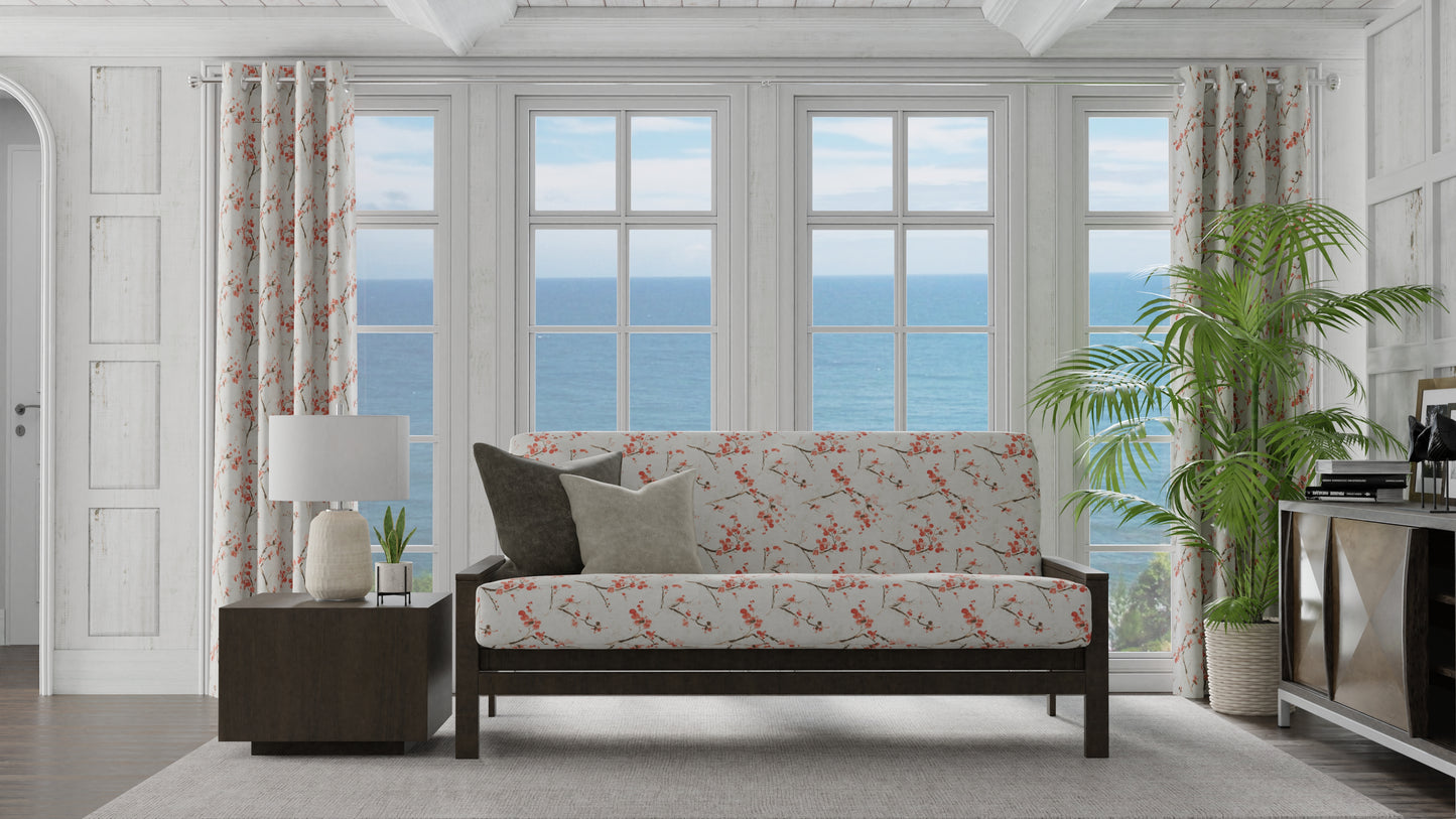 Coral Blossom Futon Cover