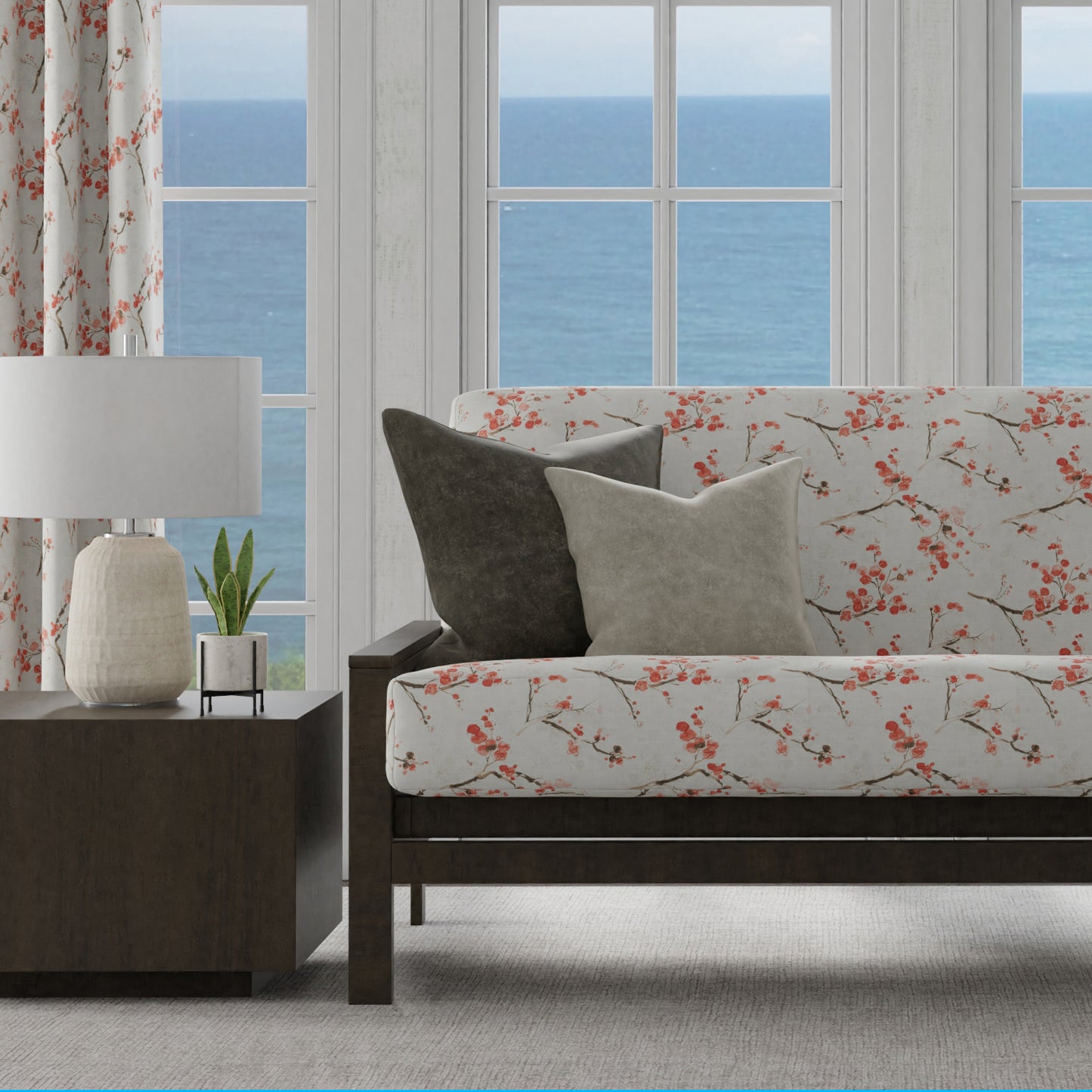 Coral Blossom Futon Cover