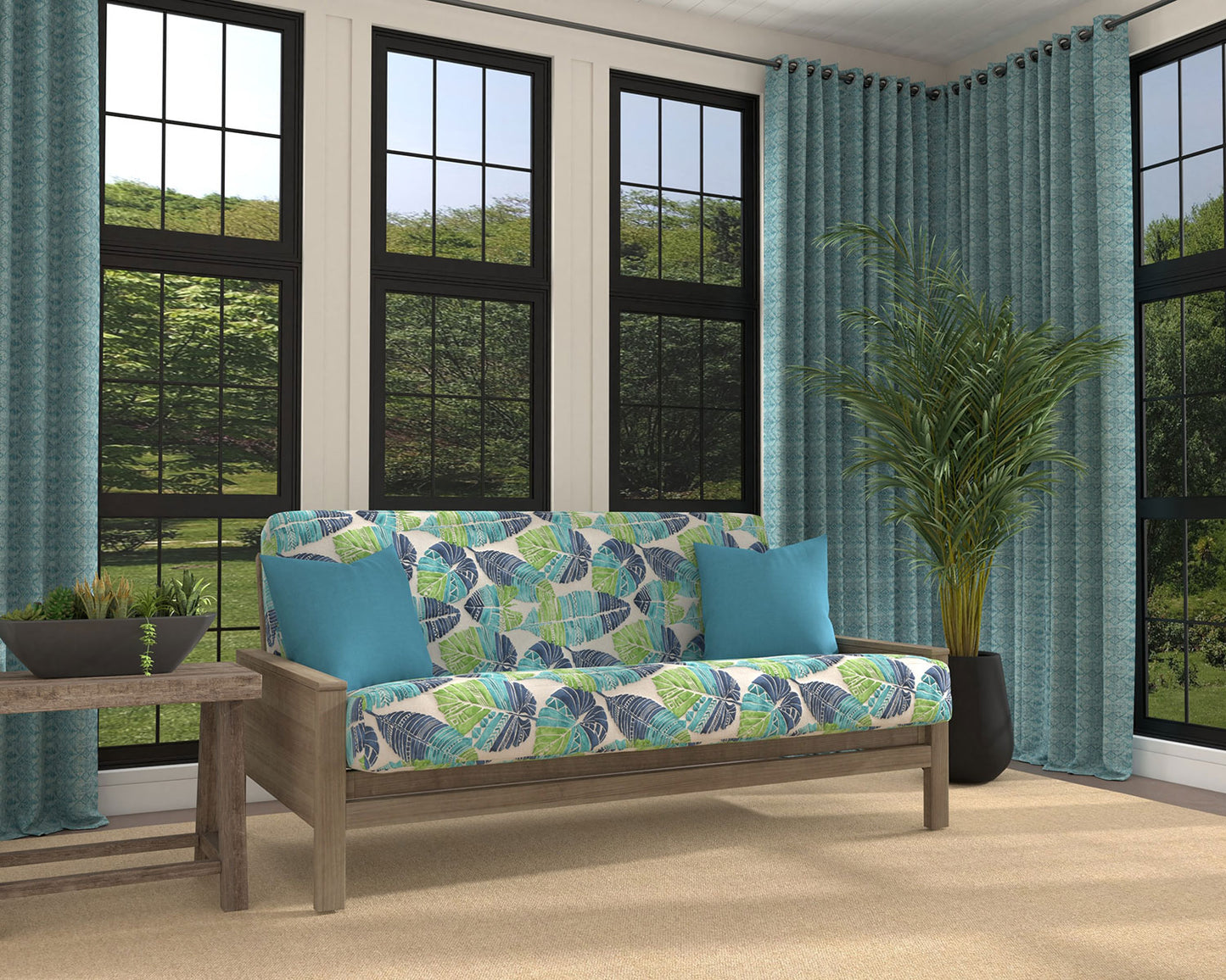 Royal Fern Caribe Futon Cover