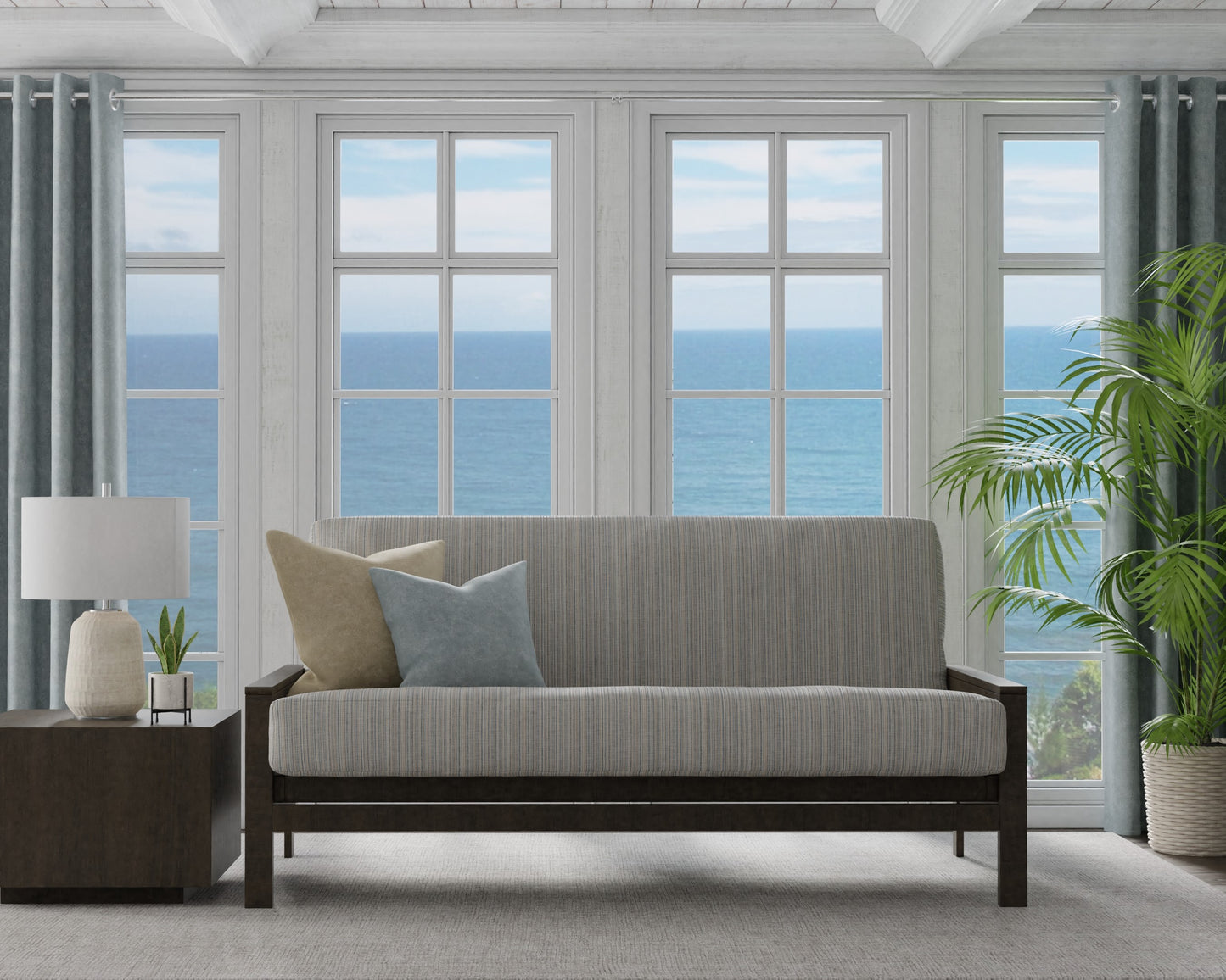 Sandpiper Stripe Ocean Futon Cover
